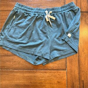 Vuori Women's Blue Athletic Shorts with White Tie